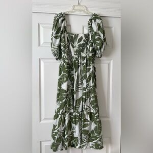 XL A&F Leaf Print Midi Dress